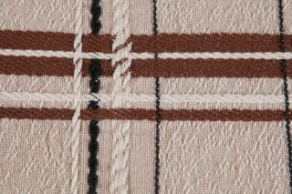 Vintage Bates Mid Century Modern Woven Cotton Bedspread Plaid 75x98 " Rare Htf