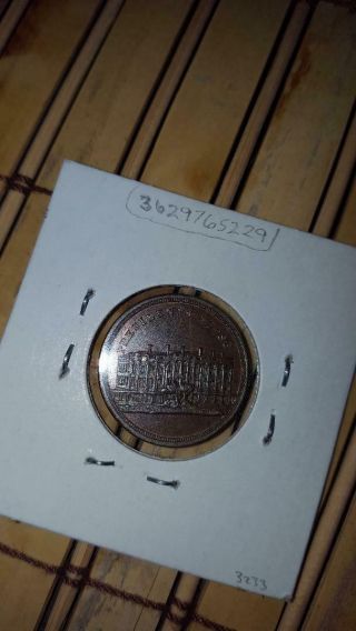 1860 - 61 copper Abe Lincoln token Presidents house scarce BU political campaign 6