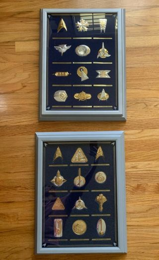 Silver & Gold Official Star Trek Insignia Badges Set Series 1 & 2 Franklin