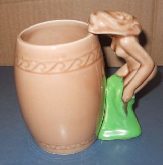 Vintage Antique Nude Woman Handle Coffee Mug Cup Japan China Barrel 1