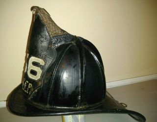 Cairns High Eagle Leather Fire Helmet 1915 - 1925