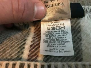 Pendleton Wool Blanket Eco - Wise Plaid/Stripe Queen size Made in USA 3