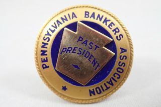 14k Yellow Gold Pennsylvania Bankers Association Attributed Past President Pin