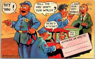 Vintage 1940s Ray Walters Postcard Curteich Linen " Address Comics " C - 119