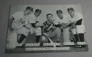 Rare 1951 Philadelphia Phillies Oversized Baseball Advertising Postcard Ashburn