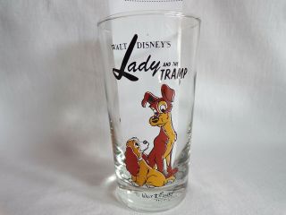 Vintage Walt Disney Productions Lady & The Tramp Jock Promo Collectors Glass G19