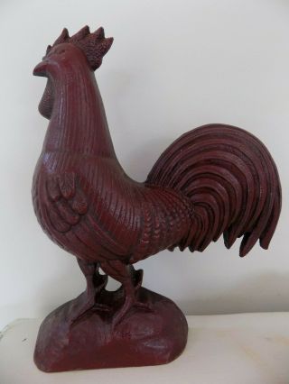 Colonial Williamsburg Red Cast Iron Rooster Doorstop Virginia Metalcrafters 1999