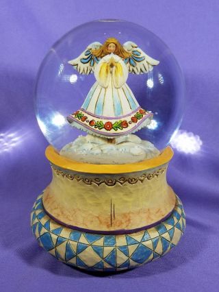 Jim Shore " Angel On Wing " From 2007 4008848 Musical Snow Globe