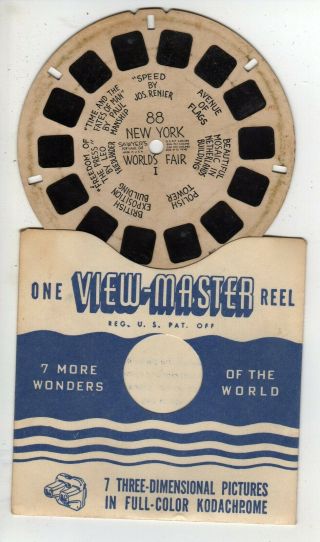 1939 York Worlds Fair,  Hand - Lettered Viewmaster Reel