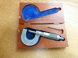 Vintage Brown & Sharpe Mfg Micrometer Drafting Tool No 215 In Wooden Box