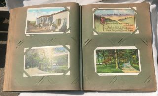 Vintage Post Card Album Full of 175 postcards early 1900 ' s to 1940 ' s 4