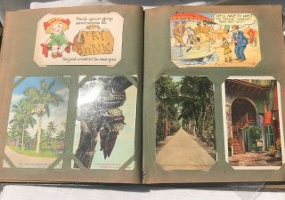 Vintage Post Card Album Full of 175 postcards early 1900 ' s to 1940 ' s 5