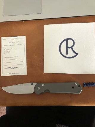 Chris Reeve Large Sebenza 21 Drop Point Knife With Blue Lanyard