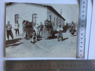 Large Photo China Qingdao,  Tsingtau City,  Lion Dance C 1905