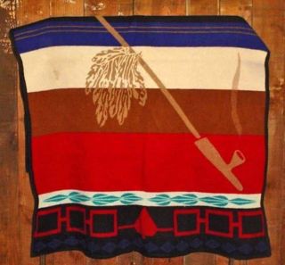 Rare Vintage Pendleton Wool Sacred Pipe Robe Blanket 64 