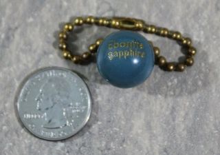 Ebonite Sapphire Vintage Mini Bowling Ball Charm Fob Keychain Key Ring 32808