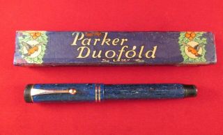 Parker Duofold Senior Lapis Blue Pen.  Restored.  Flex