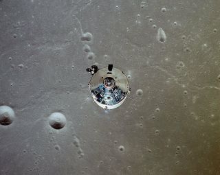 Apollo 11 Command Module And Moon From Orbit 8x10 Silver Halide Photo Print