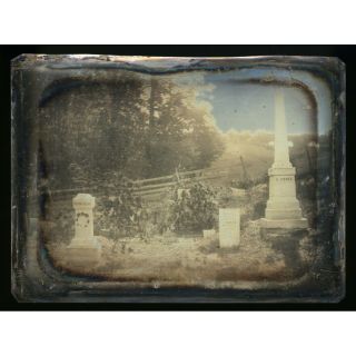 1854 Cemetery 1/4 Daguerreotype Outdoor Jerseytown Pa,  Id 
