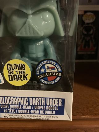 Funko Pop GRAIL Star Wars Holographic Darth Vader Glow Dallas Expo 8