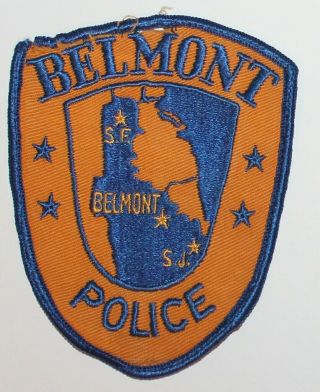 Very Old Belmont Police San Mateo County California Ca Pd Worn Vintage