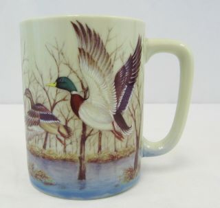 Vintage Otagiri Flying Mallard Duck In Nature Coffee Mug Cup