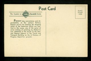 Advertising postcard Railway Express Agency train Robert E Lee Century Progress 2