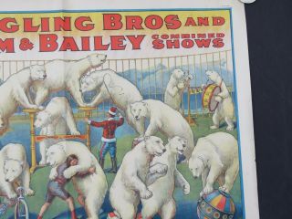 EBAB RINGLING BROS,  BARNUM & BAILEY CIRCUS - - - 1922 - - POSTER - POLAR BEARS 4