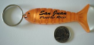 San Juan Puerto Rico Plastic Fish Souvenir Keychain Key Ring 29323
