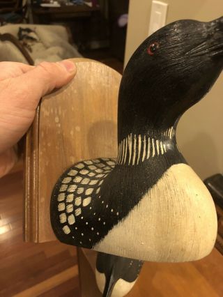 JENNINGS DECOY Co Vintage Wooden Loon Bookends Handpainted 6