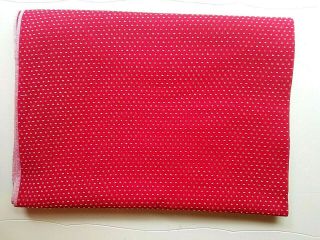 Vintage 1950 ' s Red SWISS DOT Cotton Semi - Sheer FABRIC 32 x 180 (5 yards) 2