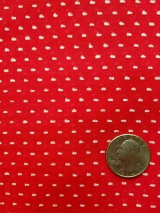 Vintage 1950 ' s Red SWISS DOT Cotton Semi - Sheer FABRIC 32 x 180 (5 yards) 3