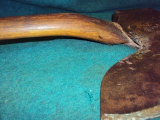 Antique Hand Forged Broad Hewing Axe Peck Edge Tool 3