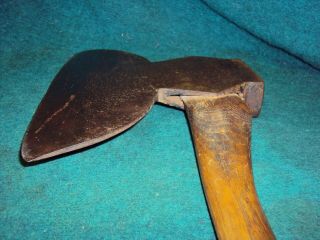 Antique Hand Forged Broad Hewing Axe Peck Edge Tool 7