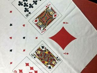 Vintage Playing Cards Game Poker Bridge Tablecloth Kings Queens Diamonds Hearts