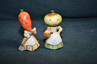 Vintage Napco Porcelain Salt And Pepper Shakers - Carrot And Turnip