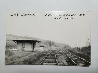 Vintage Rppc Postcard Arthursburgh York Railroad Station