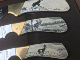 1982 KERSHAW Knife - Scrimshaw Set of 3 knives in the box 5