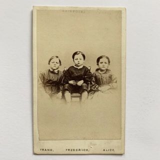 Antique Cdv Children Of The Battle Field Gettysburg Civil War Photograph Photo