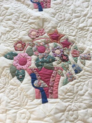 Handmade Amish Quilt - Lancaster - Queen Hand quilted 108x100 5