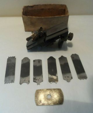 Antique Stanley No.  72 1/2 Chamfer Plane Beading Attachment With Six Cutters