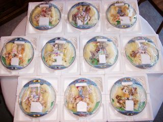 Complete 10 Piece Bradford Exchange " Carousel Daydreams " Musical Motion Plates