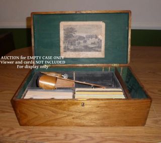 Antique 19th Century Oak Stereoscope & Stereoview Case