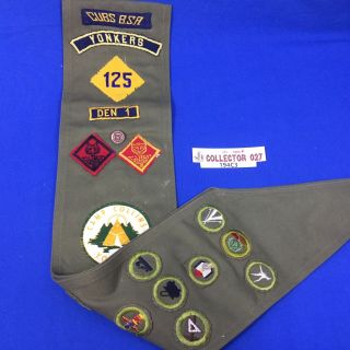 Boy Scout Merit Badge Sash 26 Merit Badges,  Pins,  Yonkers Bgs,  Camp Collins