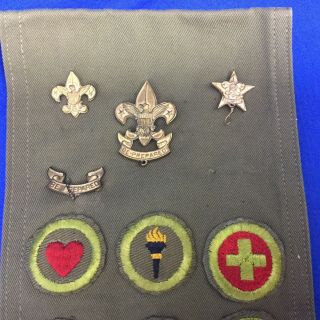 Boy Scout Merit Badge Sash 26 Merit Badges,  Pins,  Yonkers BGS,  Camp Collins 8