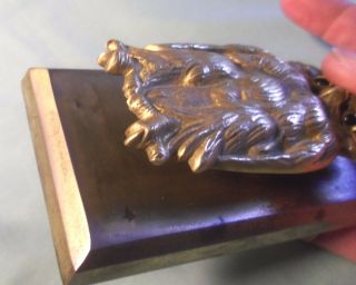 ANTIQUE BRADLEY HUBBARD Bronze/Cast Iron GLASS OWL paper clip desk letter holder 5