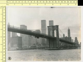 004 York Wtc World Trade Center Brooklyn Bridge Old Photo