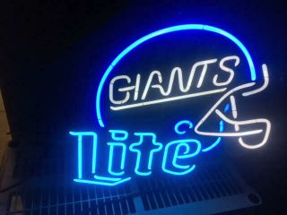 Miller Lite Ny Giants Neon Sign Football Bar Beer Brew Nfl