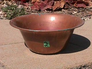 Vintage Large Solid Copper Old Patina Planter Plant Liner Pot (2) 5 Pictures