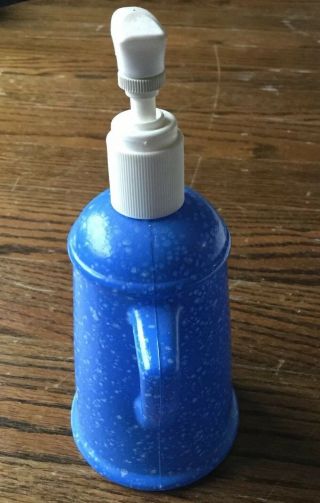AVON Blue Spatter Country Style Coffee Pot Hand Lotion pump 2